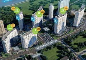 1-к квартира, сданный дом, 46м2, 5/24 этаж