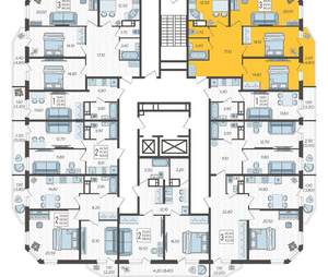 3-к квартира, строящийся дом, 86м2, 14/16 этаж