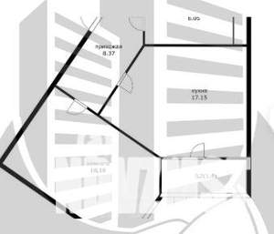 1-к квартира, вторичка, 55м2, 9/16 этаж