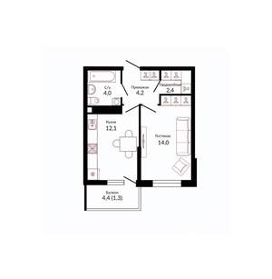 1-к квартира, вторичка, 39м2, 11/22 этаж