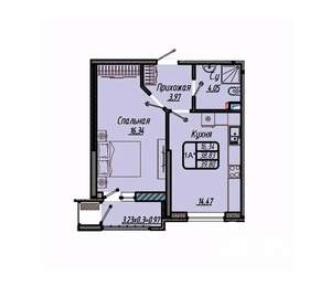 1-к квартира, вторичка, 40м2, 2/9 этаж