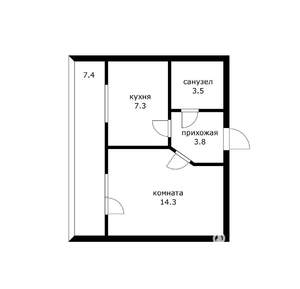 1-к квартира, вторичка, 30м2, 6/6 этаж