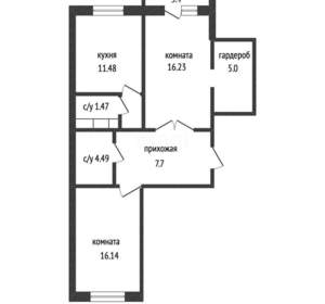 2-к квартира, вторичка, 67м2, 6/16 этаж