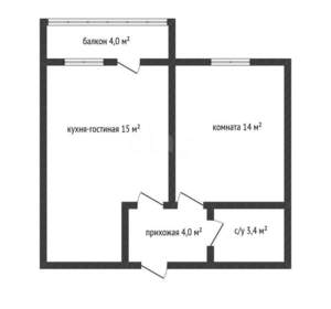 1-к квартира, вторичка, 36м2, 6/16 этаж
