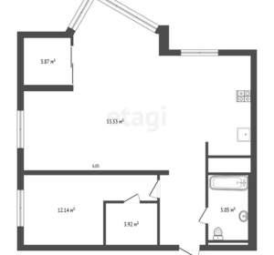 2-к квартира, вторичка, 80м2, 14/24 этаж