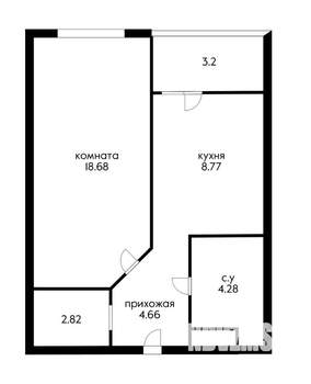 1-к квартира, вторичка, 41м2, 14/25 этаж