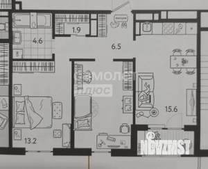 2-к квартира, вторичка, 54м2, 11/24 этаж