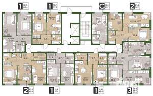 1-к квартира, вторичка, 48м2, 2/16 этаж