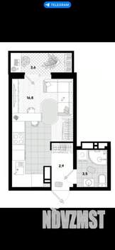 Студия квартира, вторичка, 23м2, 18/24 этаж