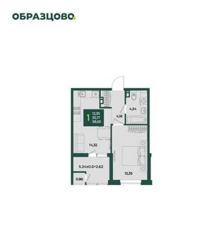 1-к квартира, вторичка, 39м2, 4/18 этаж