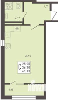 Студия квартира, строящийся дом, 41м2, 7/8 этаж