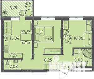 2-к квартира, вторичка, 50м2, 1/18 этаж