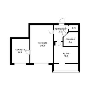 2-к квартира, вторичка, 50м2, 9/10 этаж