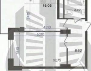 1-к квартира, вторичка, 49м2, 12/18 этаж
