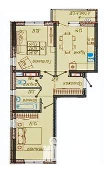2-к квартира, вторичка, 53м2, 7/9 этаж