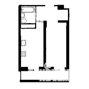 1-к квартира, вторичка, 44м2, 13/25 этаж