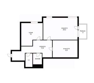 2-к квартира, вторичка, 63м2, 1/7 этаж