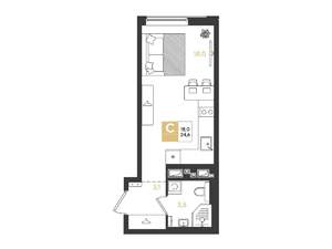 Студия квартира, строящийся дом, 25м2, 8/9 этаж