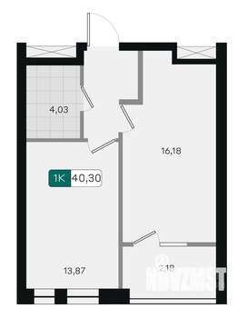 1-к квартира, вторичка, 40м2, 2/18 этаж