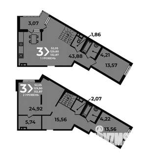 3-к квартира, вторичка, 133м2, 18/19 этаж