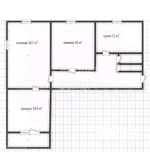 3-к квартира, вторичка, 56м2, 1/9 этаж