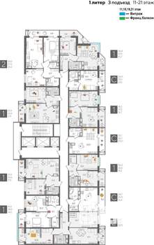 1-к квартира, строящийся дом, 42м2, 19/24 этаж