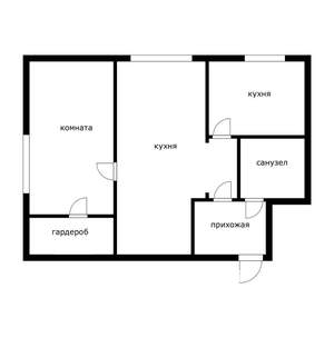 2-к квартира, вторичка, 46м2, 1/5 этаж