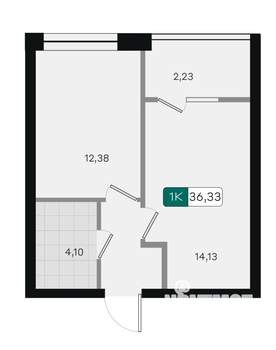1-к квартира, вторичка, 36м2, 6/18 этаж