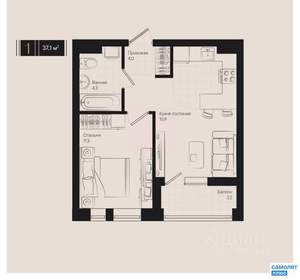 1-к квартира, вторичка, 37м2, 5/18 этаж