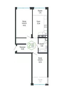 2-к квартира, вторичка, 67м2, 10/24 этаж