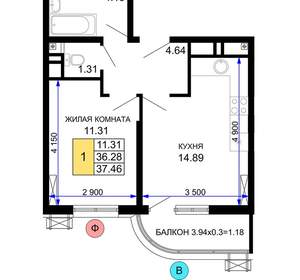 1-к квартира, вторичка, 38м2, 19/24 этаж