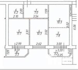 2-к квартира, вторичка, 51м2, 1/3 этаж