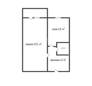 1-к квартира, вторичка, 31м2, 5/5 этаж