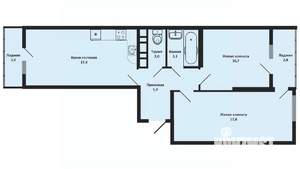 2-к квартира, вторичка, 63м2, 17/24 этаж