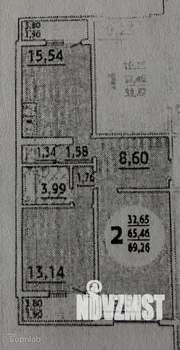2-к квартира, вторичка, 73м2, 12/16 этаж