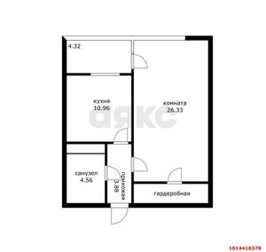 1-к квартира, вторичка, 50м2, 13/16 этаж