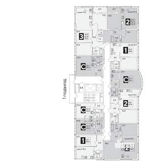 2-к квартира, вторичка, 60м2, 15/16 этаж