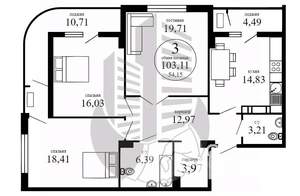 5-к квартира, вторичка, 170м2, 11/16 этаж