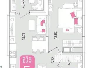 1-к квартира, вторичка, 40м2, 10/24 этаж