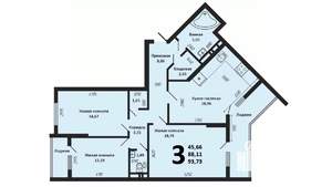 3-к квартира, вторичка, 95м2, 13/24 этаж