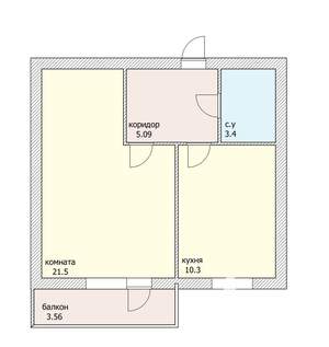 1-к квартира, вторичка, 41м2, 15/22 этаж