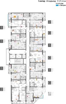 1-к квартира, вторичка, 47м2, 18/24 этаж