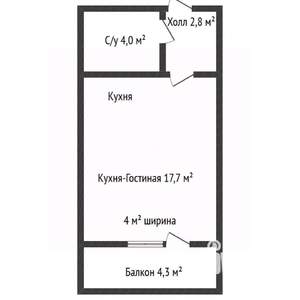 Студия квартира, вторичка, 25м2, 6/21 этаж