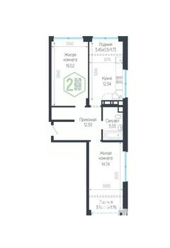 2-к квартира, вторичка, 67м2, 7/24 этаж