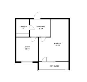 1-к квартира, вторичка, 40м2, 3/16 этаж