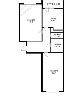 2-к квартира, вторичка, 58м2, 15/17 этаж