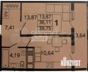 1-к квартира, вторичка, 40м2, 15/24 этаж