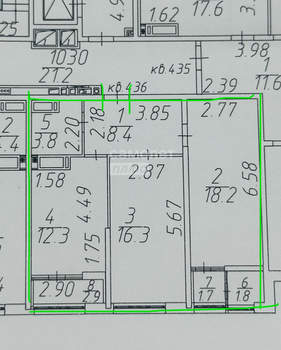 2-к квартира, вторичка, 65м2, 9/21 этаж