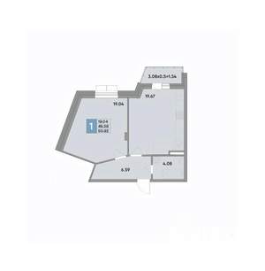 1-к квартира, вторичка, 50м2, 8/10 этаж