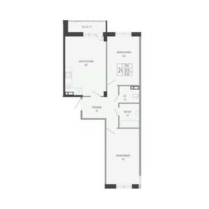 2-к квартира, вторичка, 61м2, 5/17 этаж